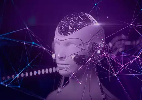 Imagen de la cara de un robot